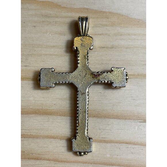 Antique-Style Orthodox Gold-Toned Cross Pendant - Picture 4 of 4